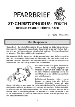 HEILIGE FAMILIE F&Uuml;RTH - SACK Die Hauptsache