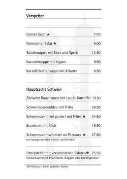 Montag, 9 - Restaurant Bahnhof Malters