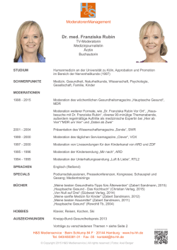 Dr. Franziska Rubin CV