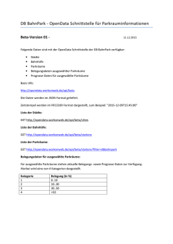 DB BahnPark - OpenData Schnittstelle für Parkrauminformationen