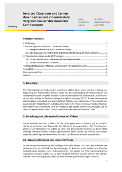 Inverted Classroom und Lernen durch Lehren mit - e