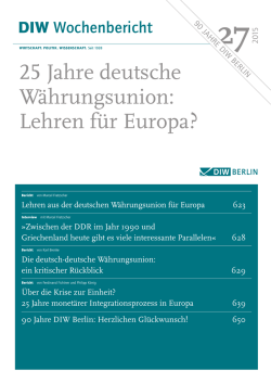 25 Jahre deutsche Währungsunion: Lehren für Europa?