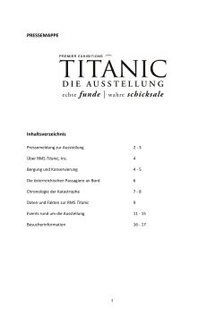 PRESSEMAPPE Inhaltsverzeichnis - Titanic