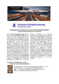 8. Deutscher Eisenbahnrechtstag - Eisenbahn