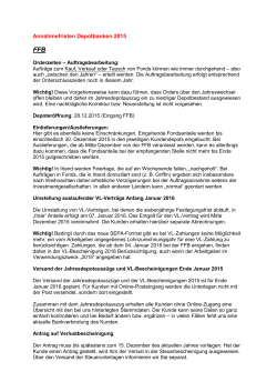 Annahmefristen Depotbanken 2015 - fonds-for