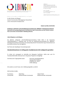 Einladung und Anmeldung für Lehrkräfte aus deutschen