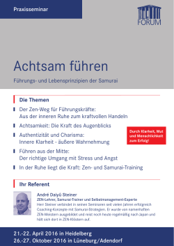 Achtsam führen - FORUM · Institut für Management GmbH