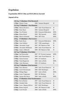 Ergebnisse - BFV Judo Hannover