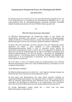 Hauptsatzung der Ortsgemeinde Einig in der Verbandsgemeinde