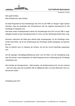 hat die Schulleitungen des CFG und der FBR vor wenigen Tagen