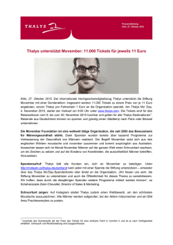Thalys unterstützt Movember