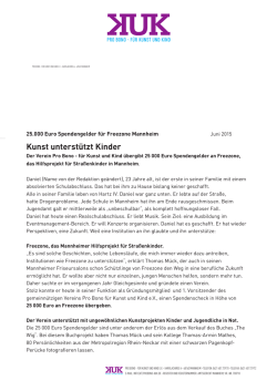 Kunst unterst&uuml;tzt Kinder - Freezone Strassenkids Mannheim