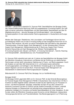Dr. Donovan Pfaff unterst&uuml;tzt den Verband elektronische Rechnung