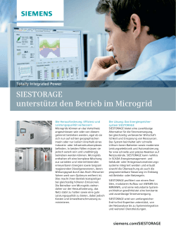 SIESTORAGE unterstützt den Betrieb im Microgrid