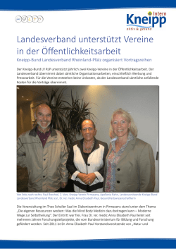 Landesverband unterstützt Vereine in der - Kneipp-Bund