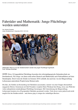 Fahrräder und Mathematik: Junge Flüchtlinge werden unterstützt