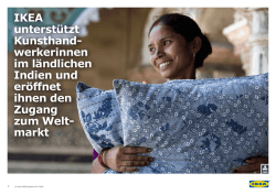 IKEA unterst&uuml;tzt Kunsthand- werkerinnen im l&auml;ndlichen Indien und