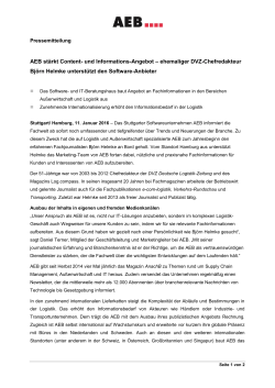 Ehemaliger DVZ-Chefredakteur Björn Helmke unterstützt AEB