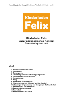 pädagogisches Konzept - Kinderladen Felix in Berlin Wilmersdorf
