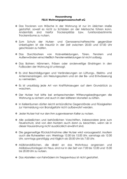 Hausordnung FELIX Wohnungsgenossenschaft eG Das Trocknen