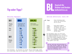 Tip oder Tipp? - Belles Lettres