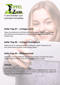 In drei Schritten zum optimalen Portraitfoto Selfie Tipp #1 &ndash; richtiges