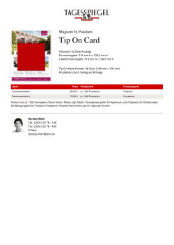 Tip On Card - Anzeigenpreise | Tagesspiegel