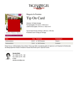 Tip On Card - Anzeigenpreise | Tagesspiegel