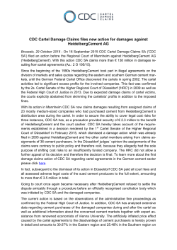 Press Release: CDC files new action for damages against