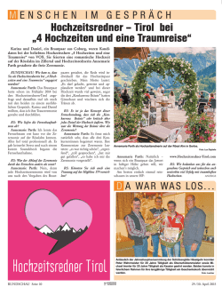 Hochzeitsredner &ndash; Tirol bei &bdquo;4 Hochzeiten und eine Traumreise&ldquo;