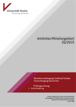Ausgabe 25/2015 - Universität Vechta