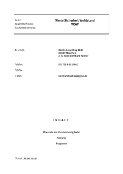 Werte Sicherheit Wohlstand WSW