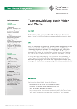 Teamentwicklung durch Vision und Werte