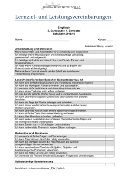 Lernziel- und Leistungsvereinbarungen 5. bis 8. Schulstufe