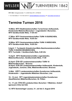 Termine Turnen 2016 - Welser Turnverein 1862