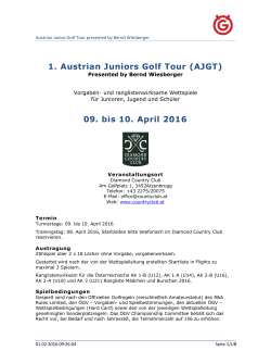 1. Austrian Juniors Golf Tour (AJGT) 09. bis 10. April 2016