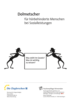 Dolmetscher f&uuml;r h&ouml;rbehinderte Menschen bei Sozialleistungen