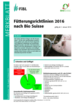 Fütterungsrichtlinien nach Bio Suisse