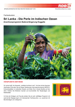 Sri Lanka - Die Perle im Indischen Ozean