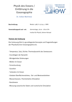 Physik des Ozeans / Einführung in die Ozeanographie