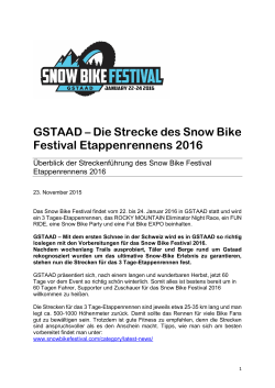GSTAAD &ndash; Die Strecke des Snow Bike Festival Etappenrennens 2016