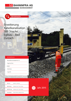 Erweiterung Kabelkanalisation SBB Strecke Eglisau – Bad Zurzach