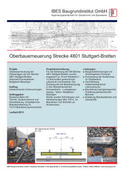 Oberbauerneuerung Strecke 4801 Stuttgart-Bretten