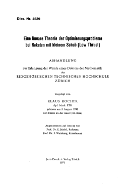 Eine lineare Theorie der Optimierungsprobleme bei Raketen mit