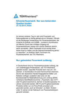 TÜV Rheinland | Press Reports - Detail