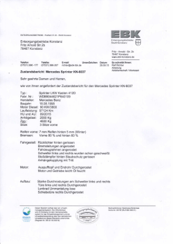 Zustandsbericht und Fahrzeugschein und Brief - Zoll