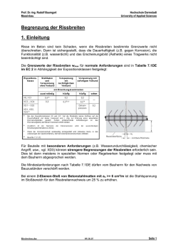 Begrenzung der Rissbreiten 1. Einleitung - Prof. Dr.