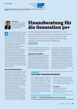 Finanzberatung für die Generation 50+