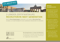 recruiter/in next generation - Deutsche Employer Branding Akademie