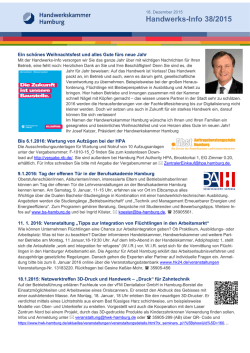 Handwerksinfo 38-2015 - Handwerkskammer Hamburg